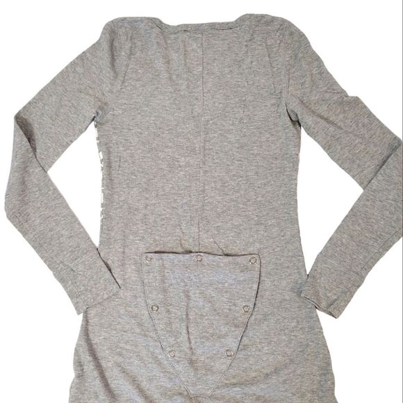 PINK VS 2016 Grey Fair Isle Winter Thermal Long Sleeve Onesie PJs Medium - Picture 13 of 16